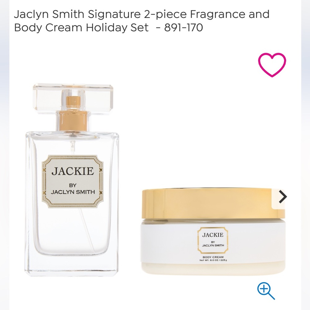 Jaclyn Smith White and Gold Fragrance & Body Cream Set